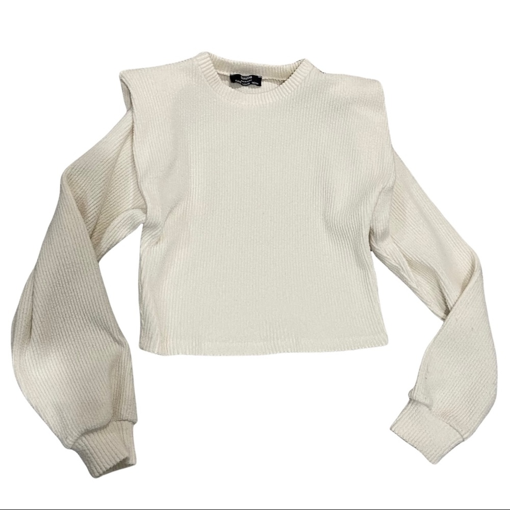 Cropped ribbed sweater
